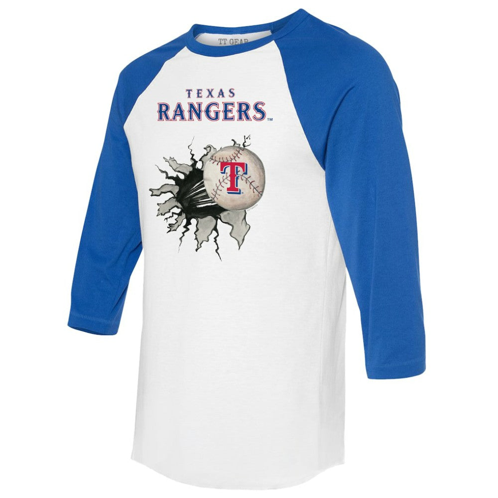 Texas Rangers Tiny Turnip Women's Baseball Tear 3/4-Sleeve Raglan T-Shirt | MLB On Sale