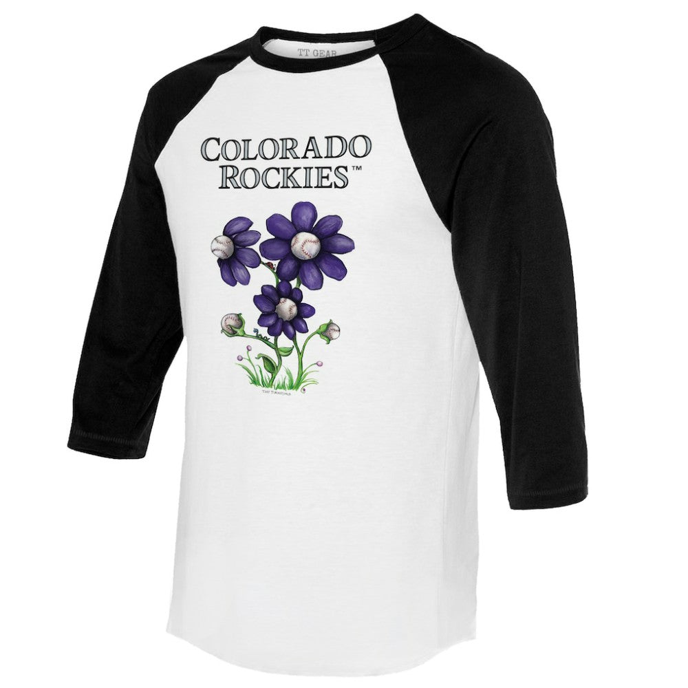 Colorado Rockies Tiny Turnip Women's Blooming Baseballs 3/4-Sleeve Raglan T-Shirt | MLB Shop