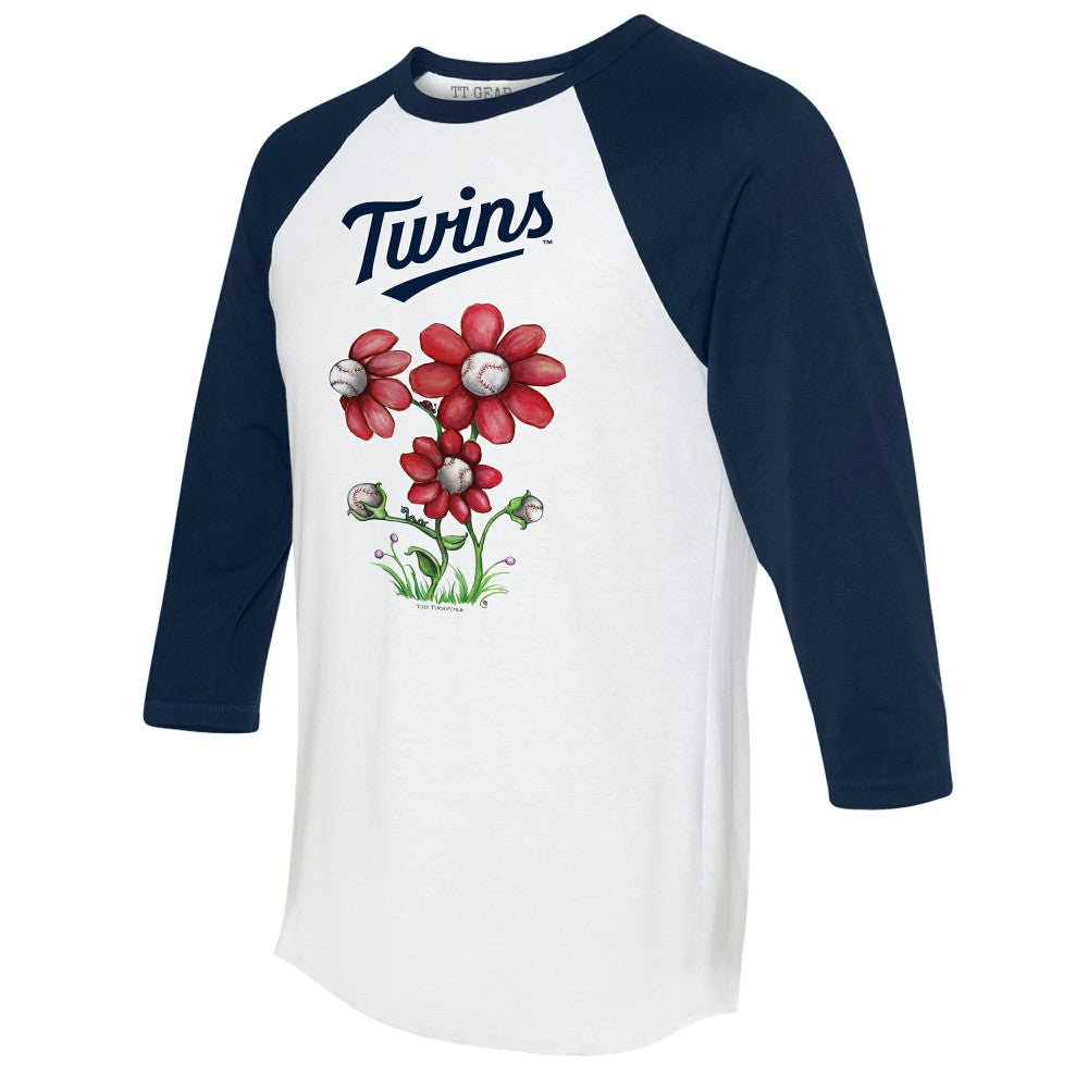 Minnesota Twins Tiny Turnip Women's Blooming Baseballs 3/4-Sleeve Raglan T-Shirt | MLB Shop