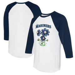 Seattle Mariners Tiny Turnip Women's Blooming Baseballs 3/4-Sleeve Raglan T-Shirt | MLB US