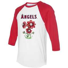 Los Angeles Angels Tiny Turnip Women's Blooming Baseballs 3/4-Sleeve Raglan T-Shirt | MLB For sale