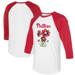 Philadelphia Phillies Tiny Turnip Women's Blooming Baseballs 3/4-Sleeve Raglan T-Shirt | MLB Discount