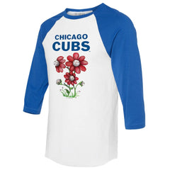 Chicago Cubs Tiny Turnip Women's Blooming Baseballs 3/4-Sleeve Raglan T-Shirt | MLB Outlet