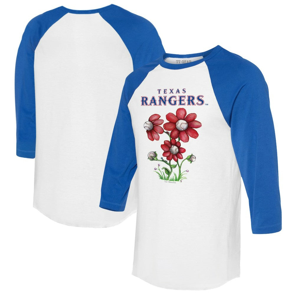 Texas Rangers Tiny Turnip Women's Blooming Baseballs 3/4-Sleeve Raglan T-Shirt | MLB Near me