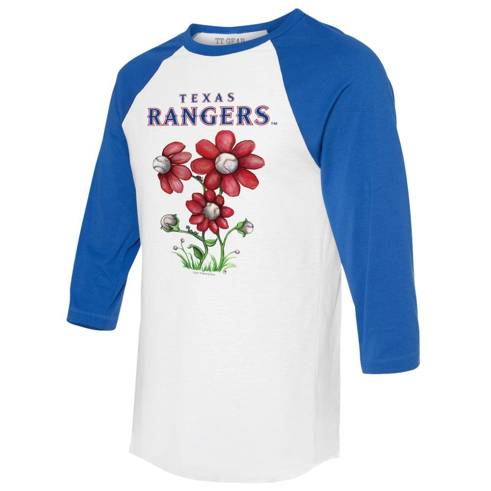 Texas Rangers Tiny Turnip Women's Blooming Baseballs 3/4-Sleeve Raglan T-Shirt | MLB Near me