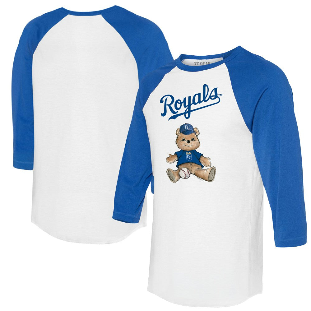 Kansas City Royals Tiny Turnip Women's Teddy Boy 3/4-Sleeve Raglan T-Shirt | MLB New