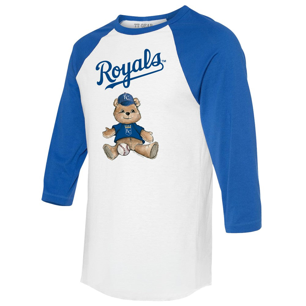 Kansas City Royals Tiny Turnip Women's Teddy Boy 3/4-Sleeve Raglan T-Shirt | MLB New