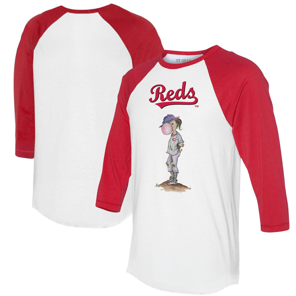 Cincinnati Reds Tiny Turnip Women's Bubbles 3/4-Sleeve Raglan T-Shirt | MLB Discount