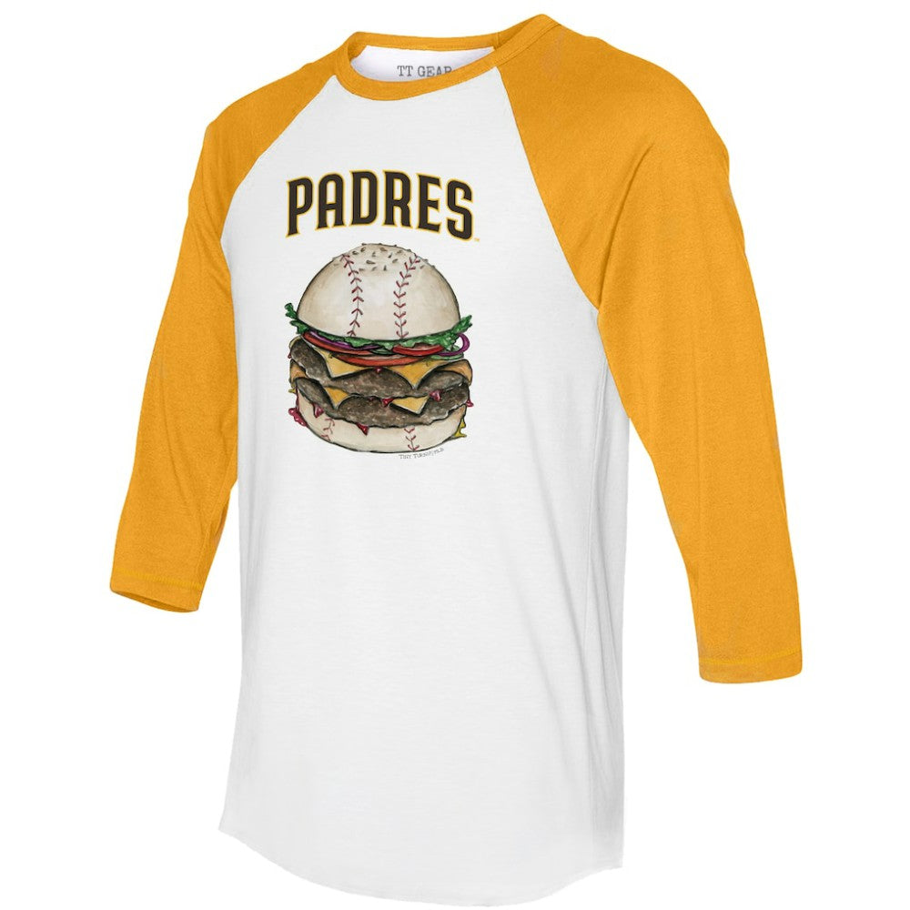 San Diego Padres Tiny Turnip Women's Burger 3/4-Sleeve Raglan T-Shirt | MLB On Sale