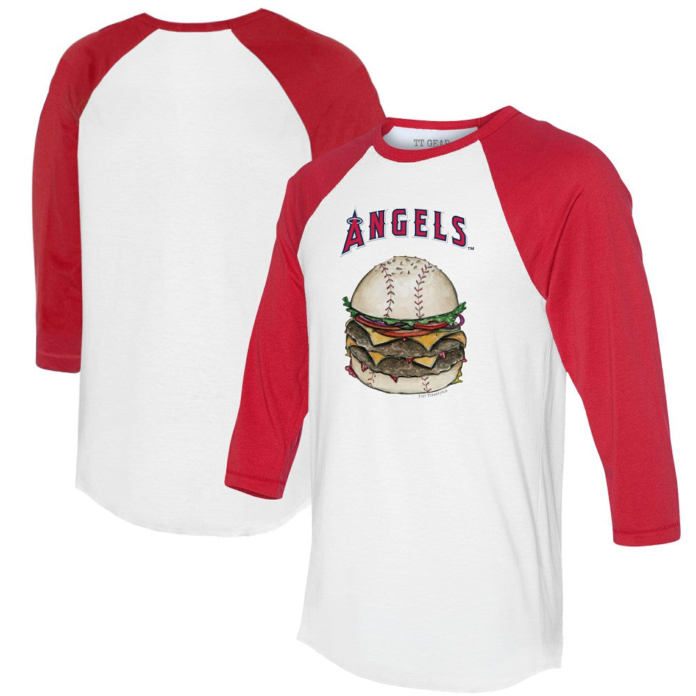Los Angeles Angels Tiny Turnip Women's Burger 3/4-Sleeve Raglan T-Shirt | MLB US