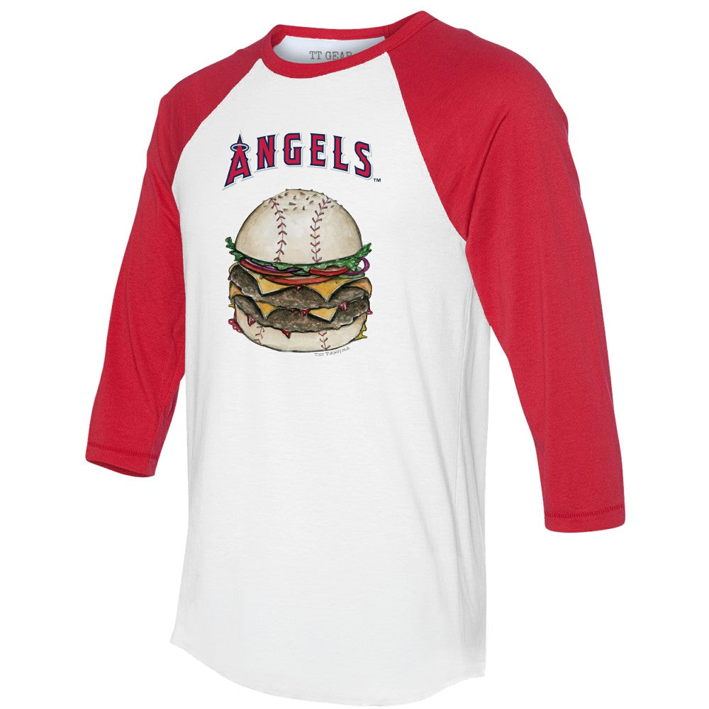 Los Angeles Angels Tiny Turnip Women's Burger 3/4-Sleeve Raglan T-Shirt | MLB US
