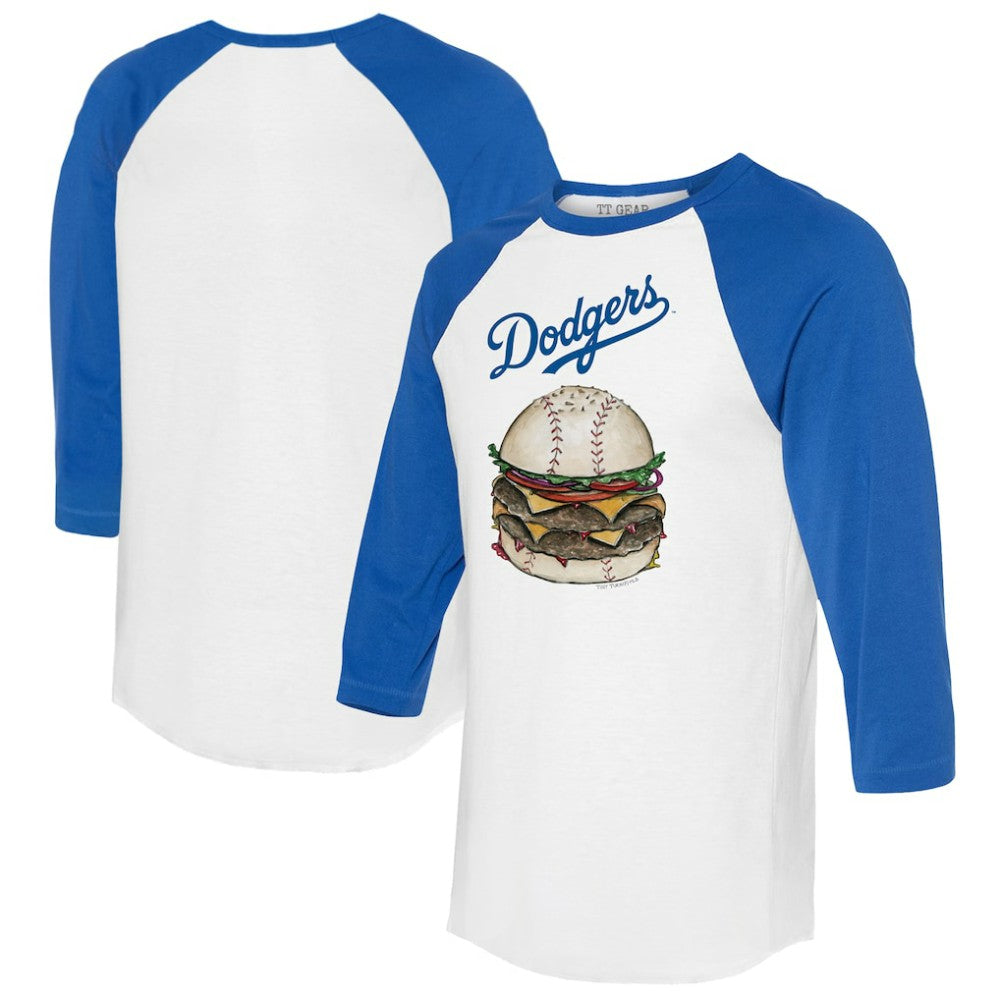 Los Angeles Dodgers Tiny Turnip Women's Burger 3/4-Sleeve Raglan T-Shirt | MLB US