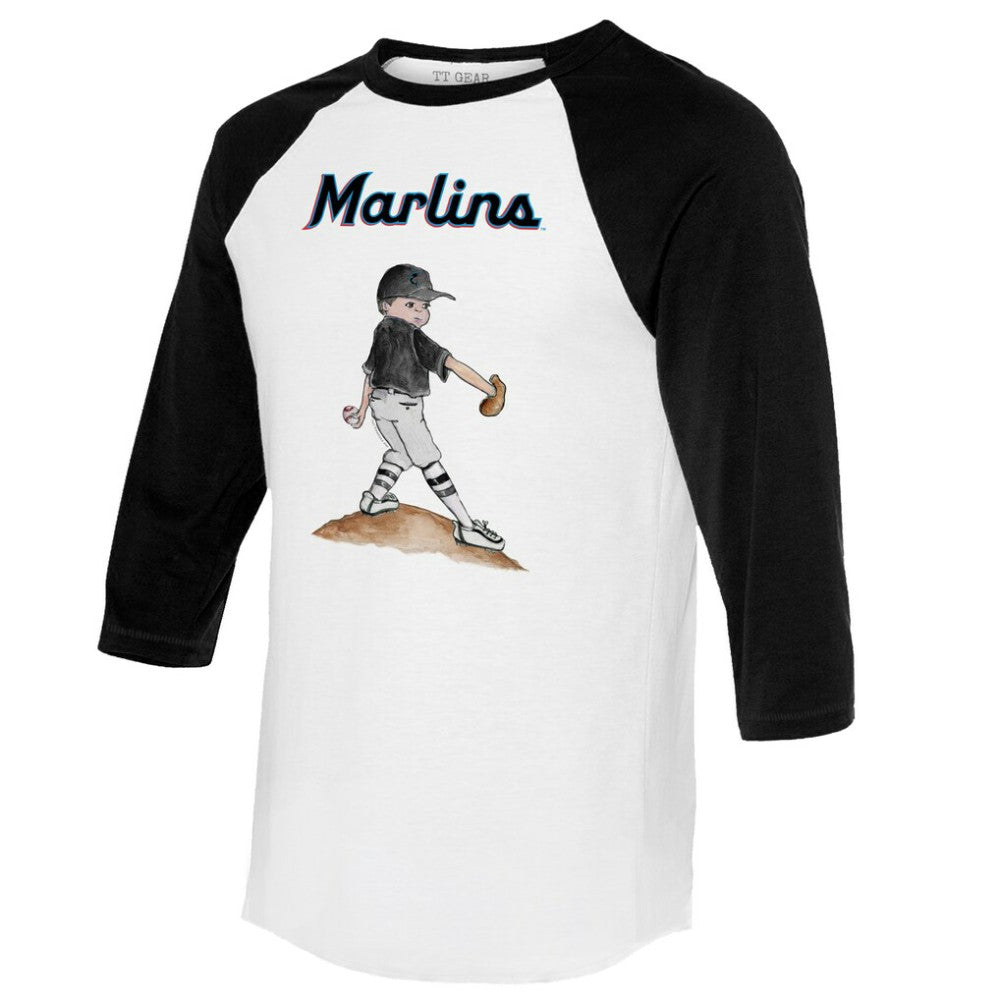 Miami Marlins Tiny Turnip Women's Clemente 3/4-Sleeve Raglan T-Shirt | MLB US