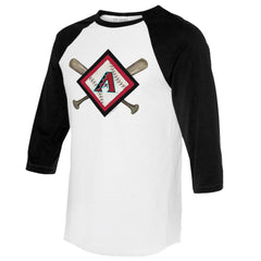Arizona Diamondbacks Tiny Turnip Women's Diamond Cross Bats 3/4-Sleeve Raglan T-Shirt | MLB On Sale