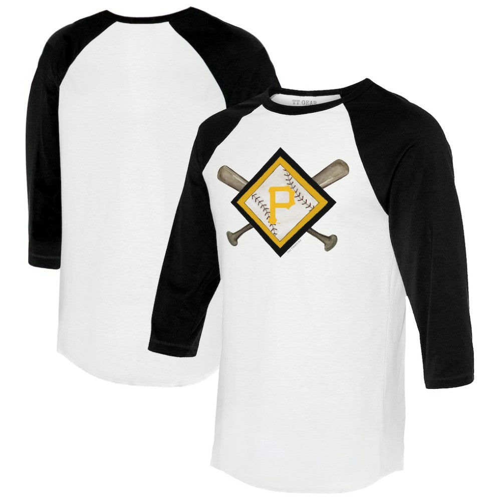 Pittsburgh Pirates Tiny Turnip Women's Diamond Cross Bats 3/4-Sleeve Raglan T-Shirt | MLB On Sale