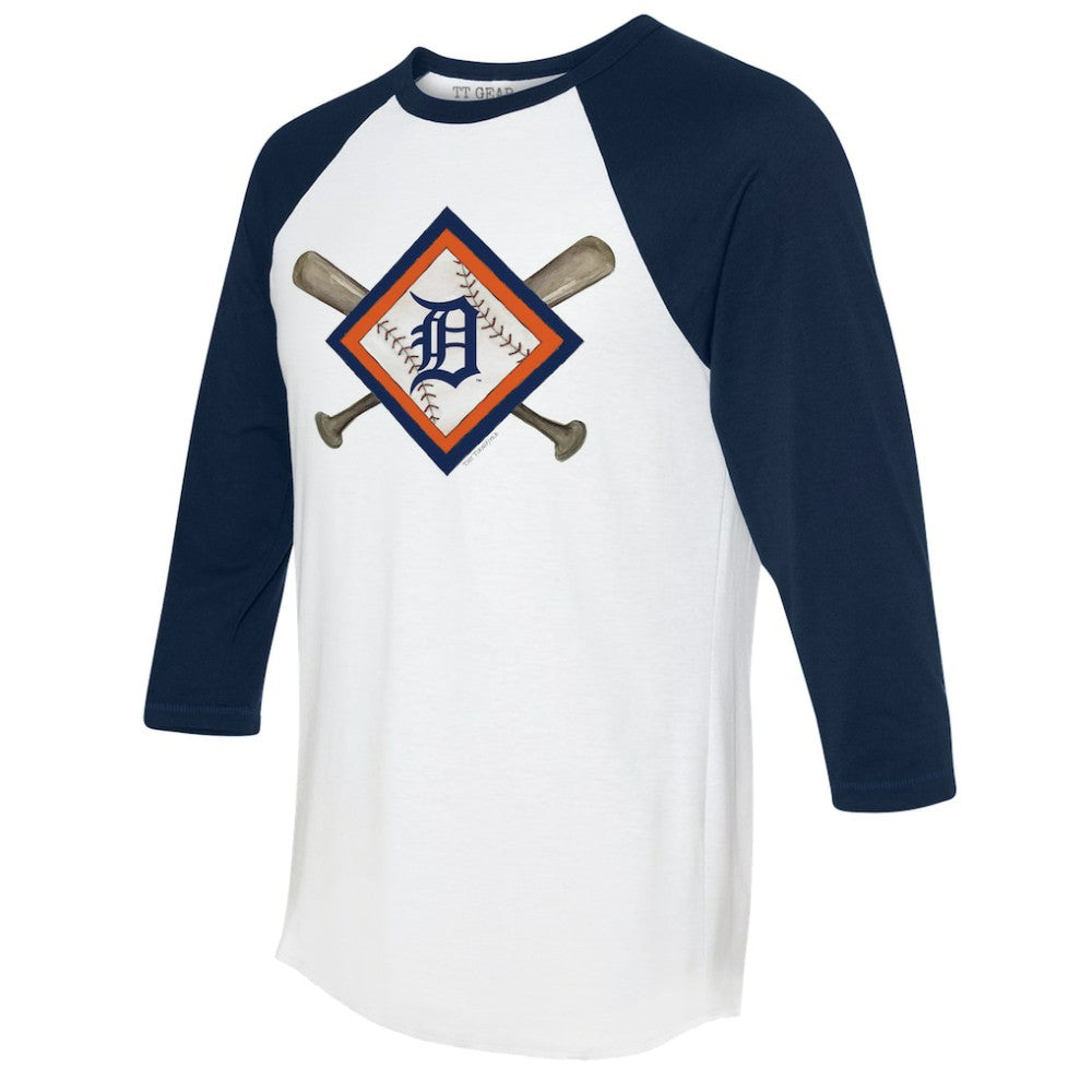 Detroit Tigers Tiny Turnip Women's Diamond Cross Bats 3/4-Sleeve Raglan T-Shirt | MLB Online