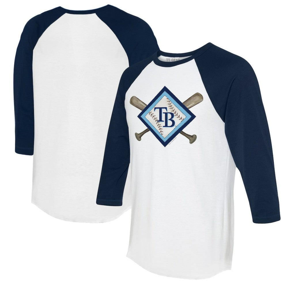 Tampa Bay Rays Tiny Turnip Women's Diamond Cross Bats 3/4-Sleeve Raglan T-Shirt | MLB Online