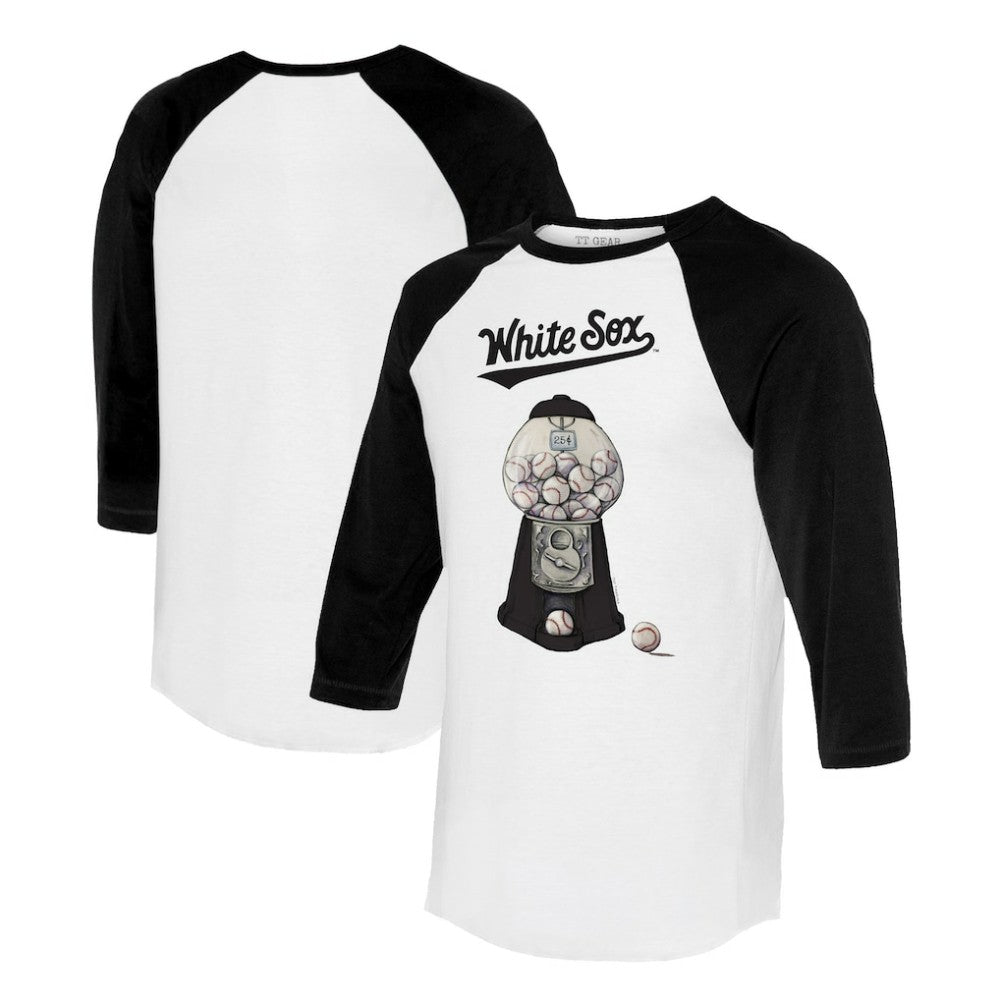 Chicago White Sox Tiny Turnip Women's Gumball Machine 3/4-Sleeve Raglan T-Shirt | MLB New
