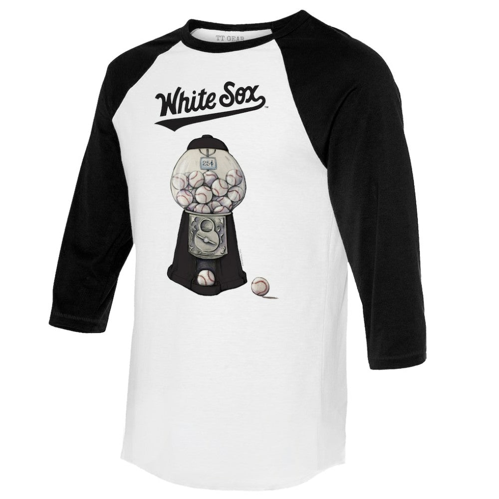 Chicago White Sox Tiny Turnip Women's Gumball Machine 3/4-Sleeve Raglan T-Shirt | MLB New