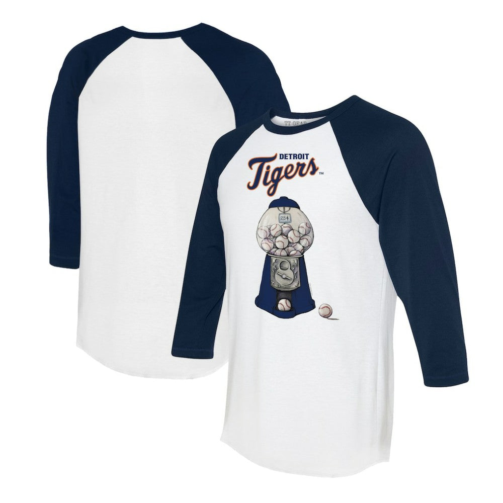 Detroit Tigers Tiny Turnip Women's Gumball Machine 3/4-Sleeve Raglan T-Shirt | MLB New