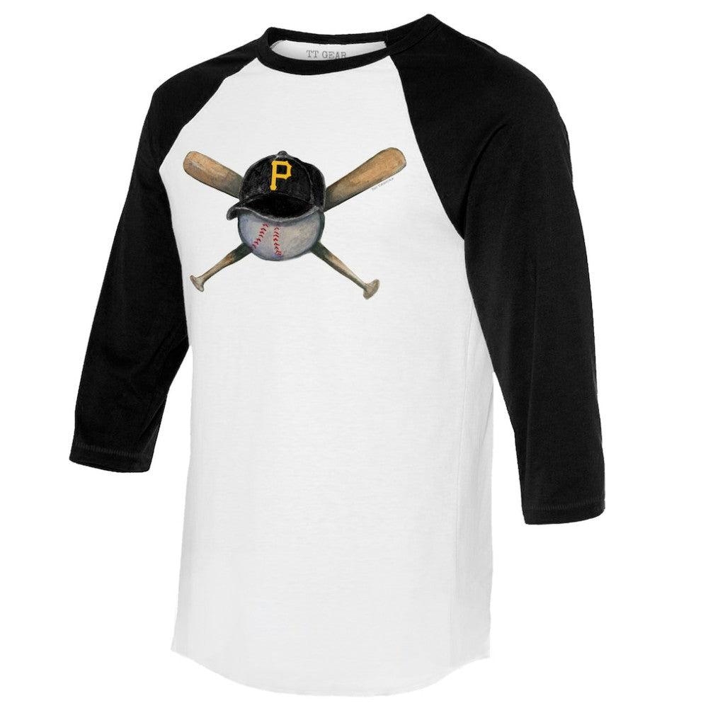 Pittsburgh Pirates Tiny Turnip Women's Hat Crossbats 3/4-Sleeve Raglan T-Shirt | MLB Shop