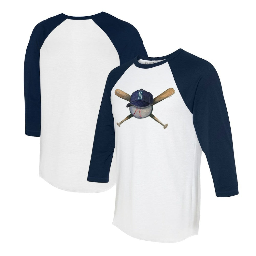 Seattle Mariners Tiny Turnip Women's Hat Crossbats 3/4-Sleeve Raglan T-Shirt | MLB Sale