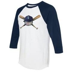Seattle Mariners Tiny Turnip Women's Hat Crossbats 3/4-Sleeve Raglan T-Shirt | MLB Sale