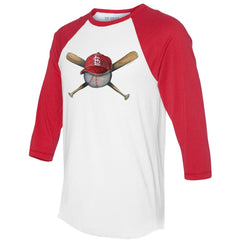 St. Louis Cardinals Tiny Turnip Women's Hat Crossbats 3/4-Sleeve Raglan T-Shirt | MLB Online