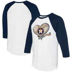 Houston Astros Tiny Turnip Women's Heart Banner 3/4-Sleeve Raglan T-Shirt | MLB For sale