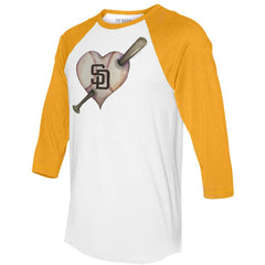 San Diego Padres Tiny Turnip Women's Heart Bat 3/4-Sleeve Raglan T-Shirt | MLB Online