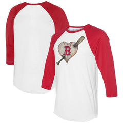 Boston Red Sox Tiny Turnip Women's Heart Bat 3/4-Sleeve Raglan T-Shirt | MLB On Sale