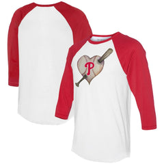 Philadelphia Phillies Tiny Turnip Women's Heart Bat 3/4-Sleeve Raglan T-Shirt | MLB Near me
