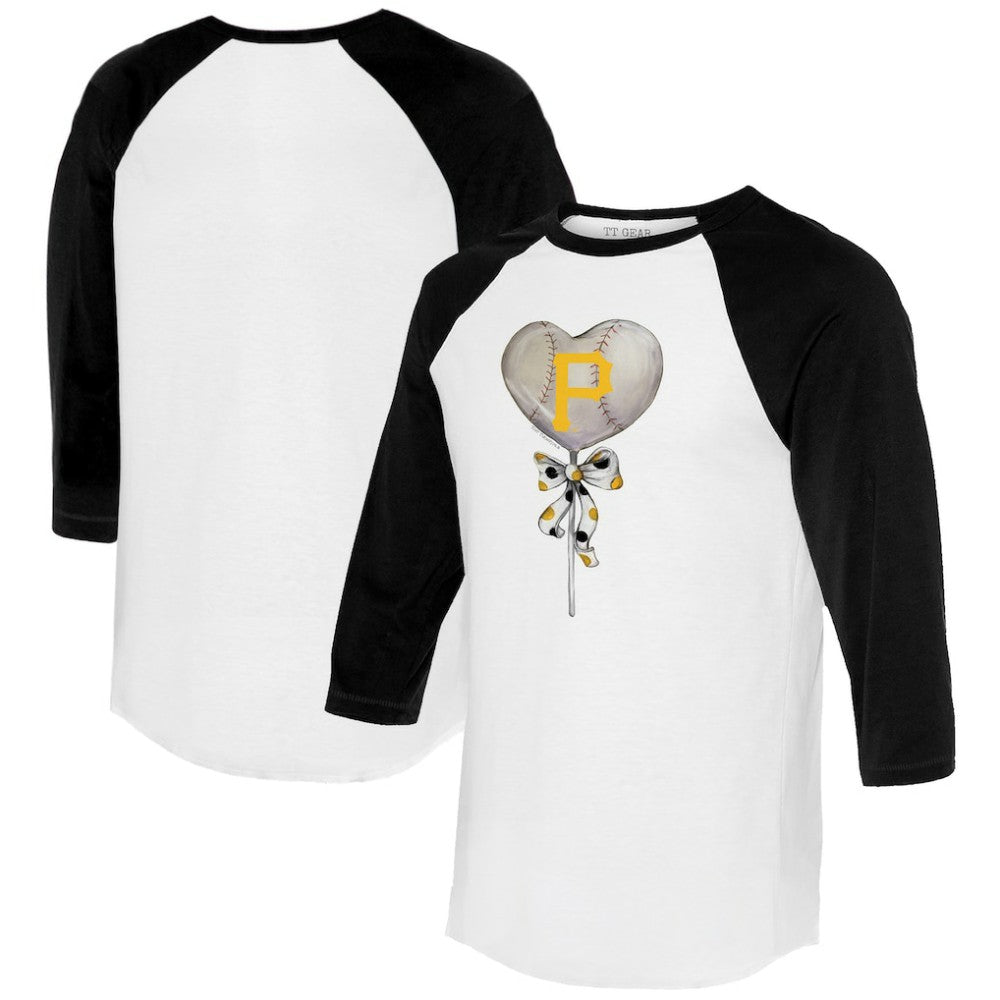 Pittsburgh Pirates Tiny Turnip Women's Heart Lolly 3/4-Sleeve Raglan T-Shirt | MLB On Sale