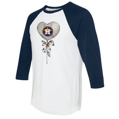 Houston Astros Tiny Turnip Women's Heart Lolly 3/4-Sleeve Raglan T-Shirt | MLB US