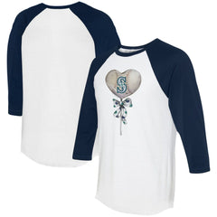 Seattle Mariners Tiny Turnip Women's Heart Lolly 3/4-Sleeve Raglan T-Shirt | MLB Outlet