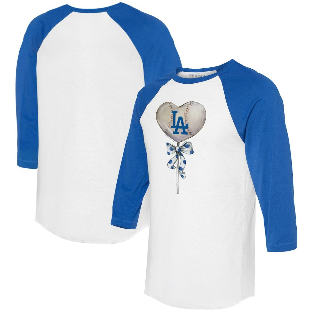 Los Angeles Dodgers Tiny Turnip Women's Heart Lolly 3/4-Sleeve Raglan T-Shirt | MLB Near me