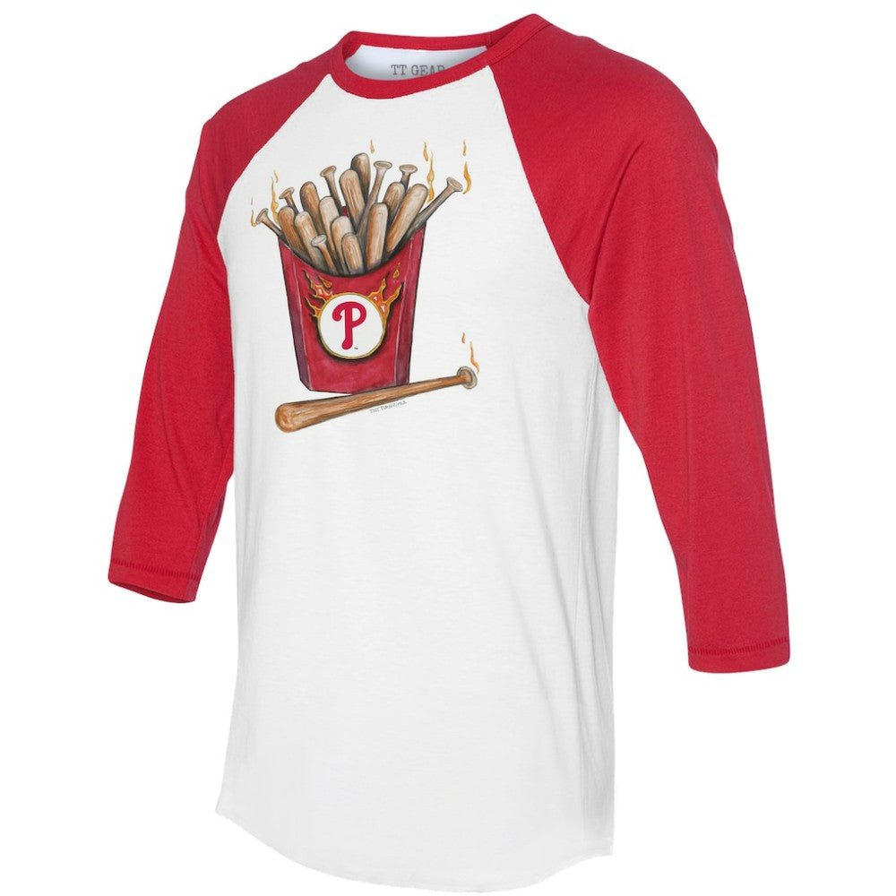 Philadelphia Phillies Tiny Turnip Women's Hot Bats 3/4-Sleeve Raglan T-Shirt | MLB New