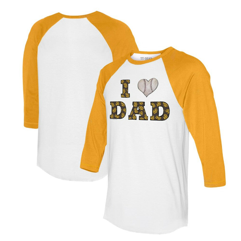 San Diego Padres Tiny Turnip Women's I Love Dad 3/4-Sleeve Raglan T-Shirt | MLB Near me