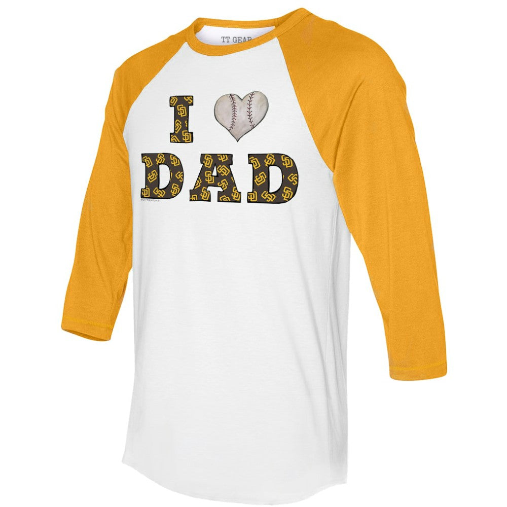 San Diego Padres Tiny Turnip Women's I Love Dad 3/4-Sleeve Raglan T-Shirt | MLB Near me