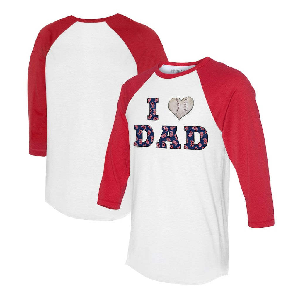 Boston Red Sox Tiny Turnip Women's I Love Dad 3/4-Sleeve Raglan T-Shirt | MLB On Sale