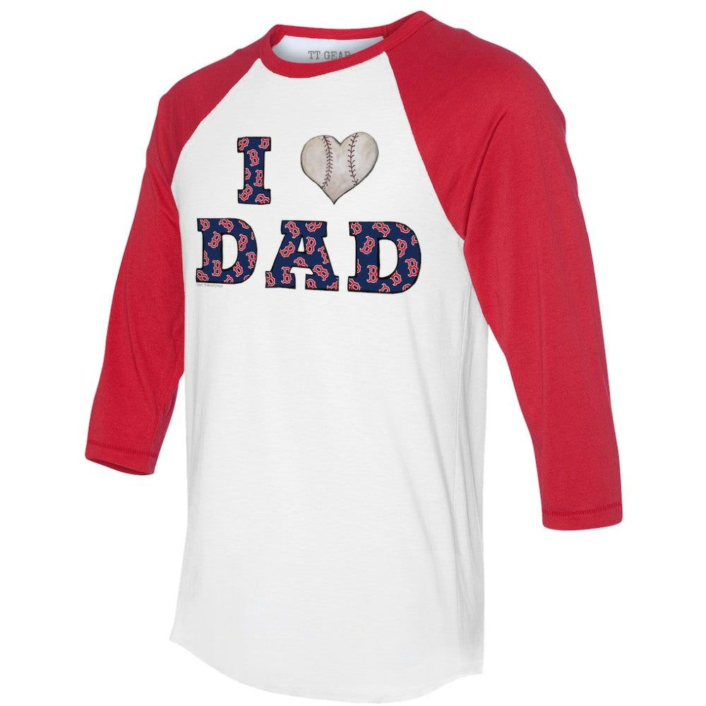 Boston Red Sox Tiny Turnip Women's I Love Dad 3/4-Sleeve Raglan T-Shirt | MLB On Sale