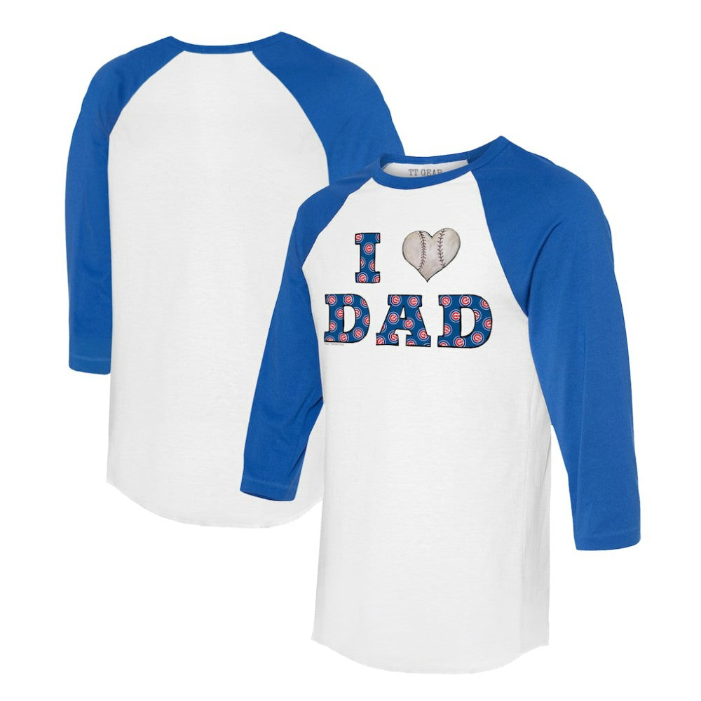 Chicago Cubs Tiny Turnip Women's I Love Dad 3/4-Sleeve Raglan T-Shirt | MLB Shop