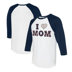 Detroit Tigers Tiny Turnip Women's I Love Mom 3/4-Sleeve Raglan T-Shirt | MLB New