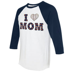 Detroit Tigers Tiny Turnip Women's I Love Mom 3/4-Sleeve Raglan T-Shirt | MLB New