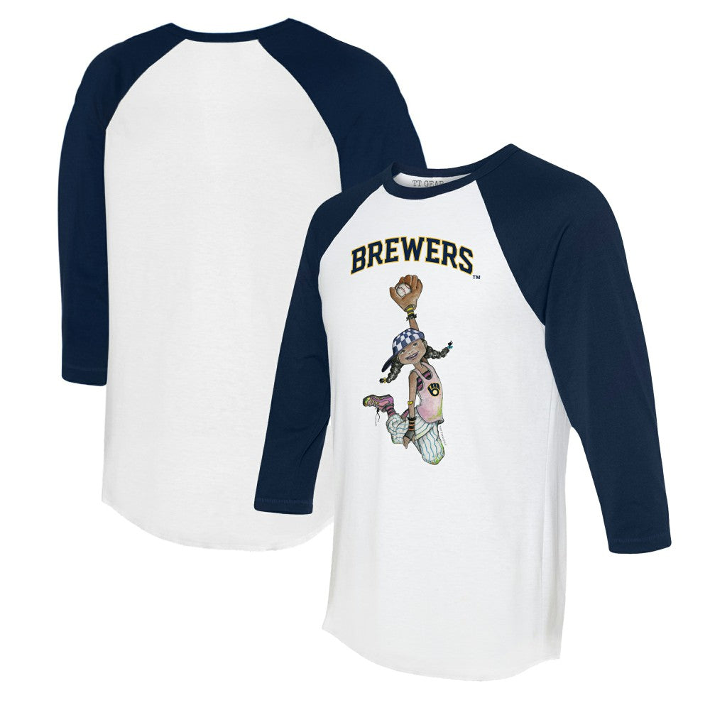 Milwaukee Brewers Tiny Turnip Women's Jada 3/4-Sleeve Raglan T-Shirt | MLB Shop