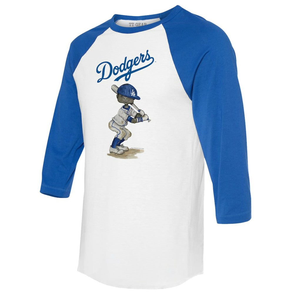 Los Angeles Dodgers Tiny Turnip Women's James 3/4-Sleeve Raglan T-Shirt | MLB New