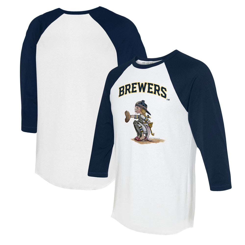 Milwaukee Brewers Tiny Turnip Women's Kate 3/4-Sleeve Raglan T-Shirt | MLB Discount