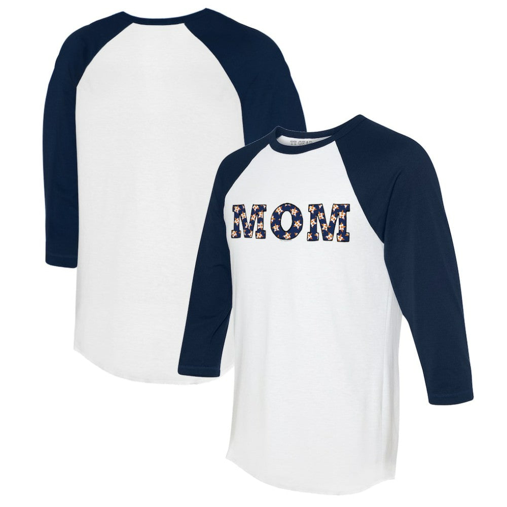 Houston Astros Tiny Turnip Women's Logo Mom 3/4-Sleeve Raglan T-Shirt | MLB New