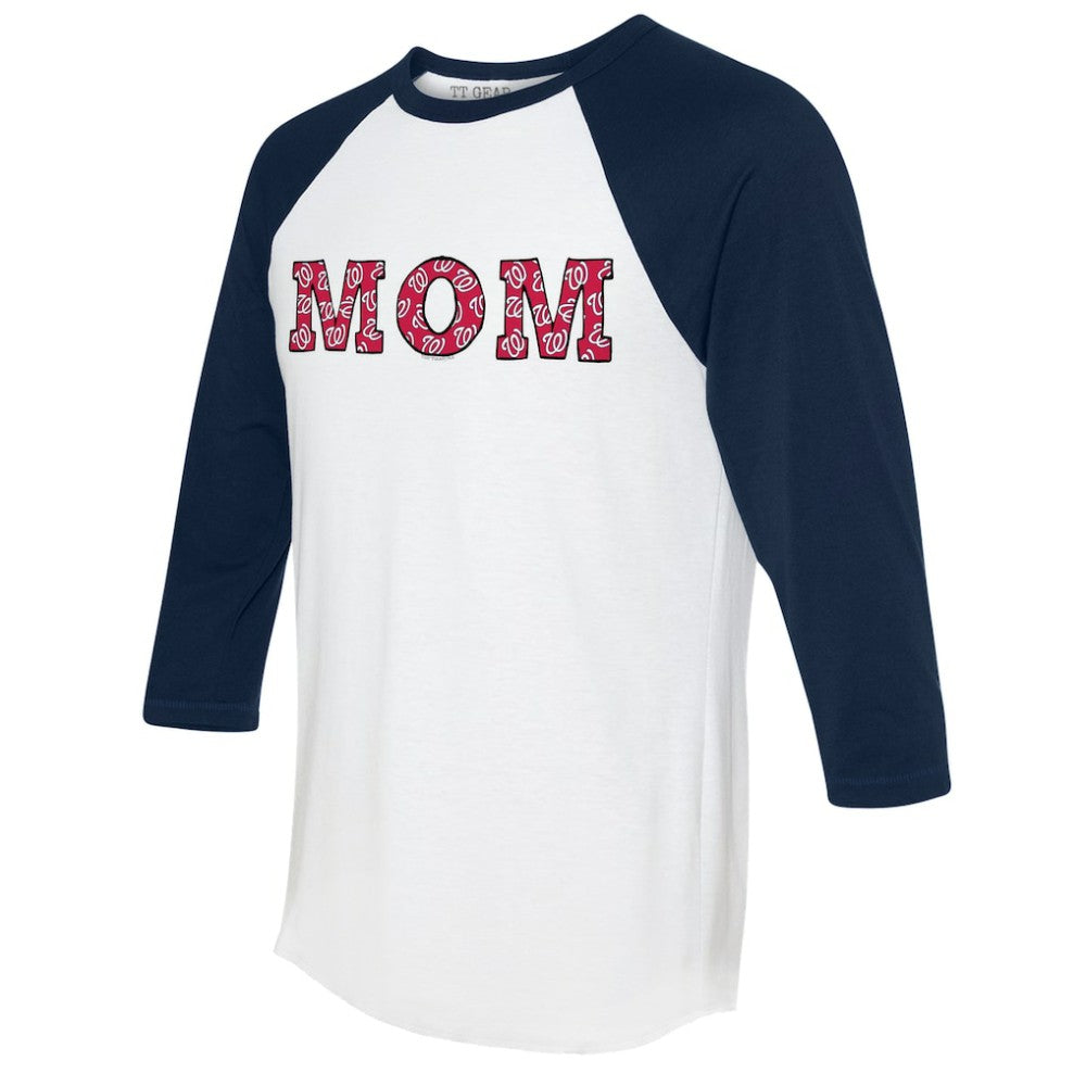 Washington Nationals Tiny Turnip Women's Logo Mom 3/4-Sleeve Raglan T-Shirt | MLB Online