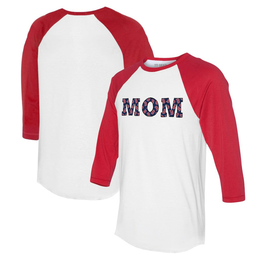 Boston Red Sox Tiny Turnip Women's Logo Mom 3/4-Sleeve Raglan T-Shirt | MLB Sale